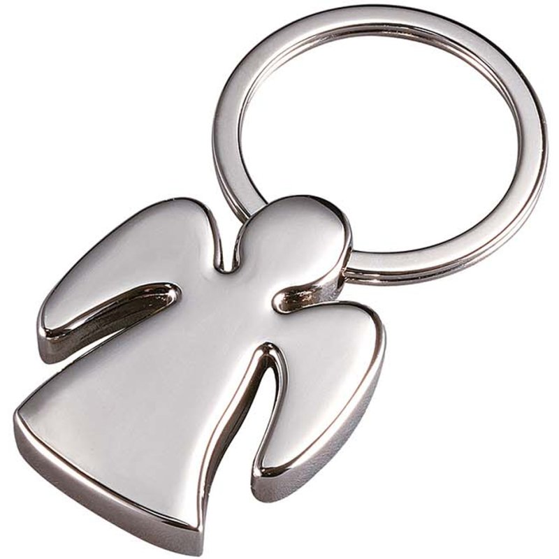 WEDO porte-clés CELIA ange gardien, argent, métal, chromé brillant, 71 mm